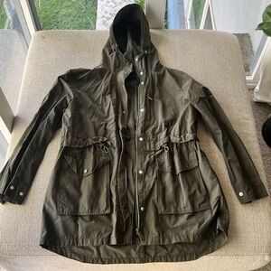 J Crew Green Utility Jacket with Adjustable Waist